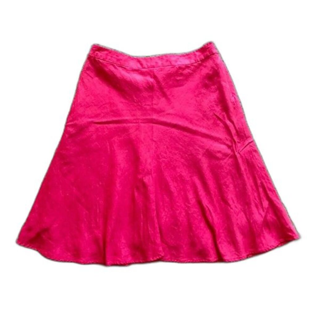 Vintage Y2K Banana Republic Pink Linen A-Line Skirt Size 4